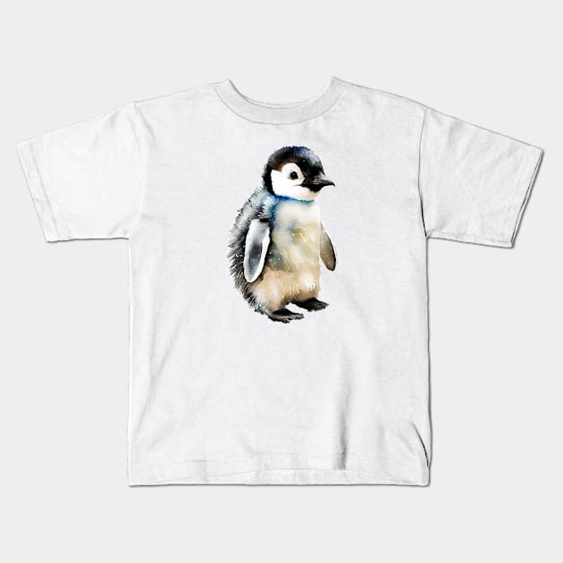 Baby penguin Kids T-Shirt by DreamLoudArt